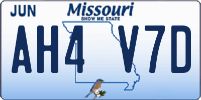 MO license plate AH4V7D