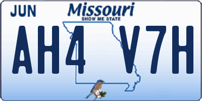 MO license plate AH4V7H