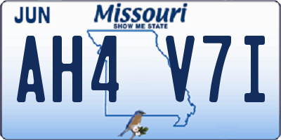 MO license plate AH4V7I