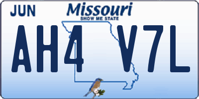 MO license plate AH4V7L