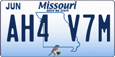 MO license plate AH4V7M