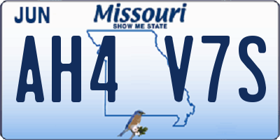 MO license plate AH4V7S