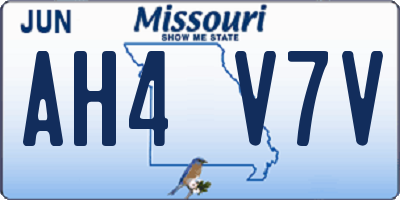 MO license plate AH4V7V