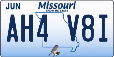 MO license plate AH4V8I