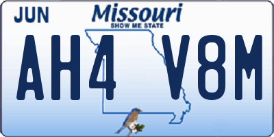 MO license plate AH4V8M