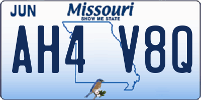 MO license plate AH4V8Q