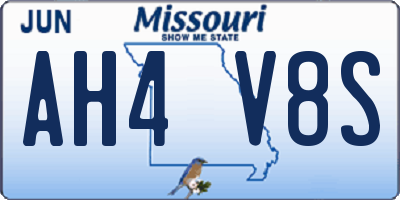 MO license plate AH4V8S