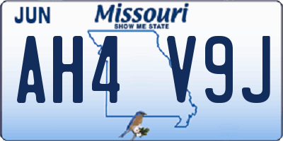 MO license plate AH4V9J