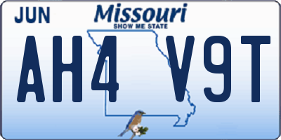 MO license plate AH4V9T