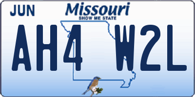 MO license plate AH4W2L