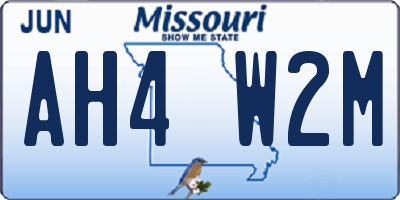 MO license plate AH4W2M