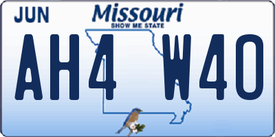 MO license plate AH4W4O