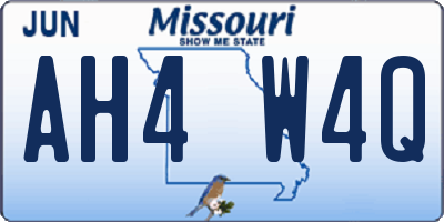 MO license plate AH4W4Q