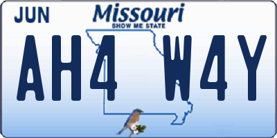 MO license plate AH4W4Y