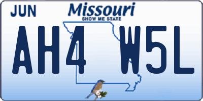 MO license plate AH4W5L