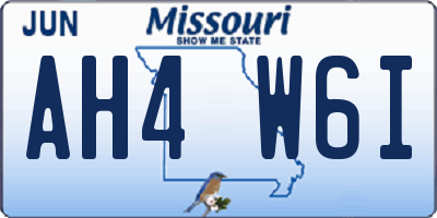 MO license plate AH4W6I