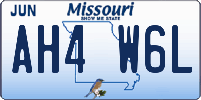 MO license plate AH4W6L