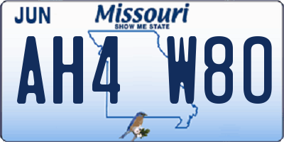 MO license plate AH4W8O