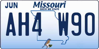MO license plate AH4W9O