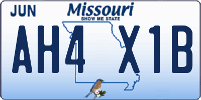 MO license plate AH4X1B