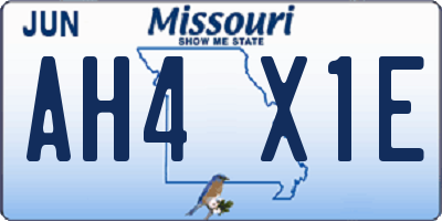 MO license plate AH4X1E