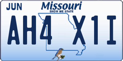 MO license plate AH4X1I