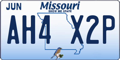 MO license plate AH4X2P