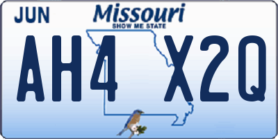 MO license plate AH4X2Q
