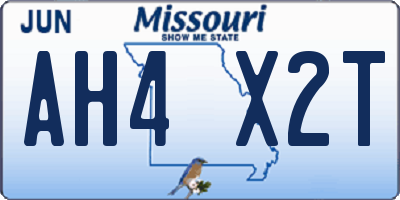 MO license plate AH4X2T