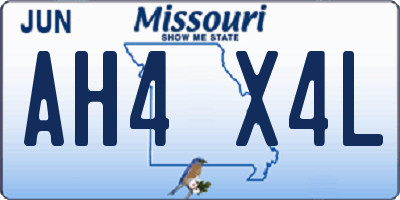 MO license plate AH4X4L