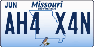 MO license plate AH4X4N