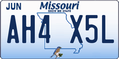 MO license plate AH4X5L