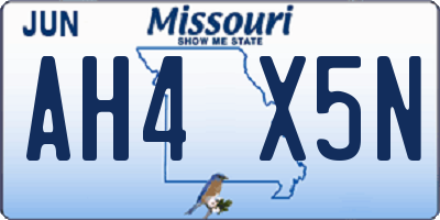 MO license plate AH4X5N