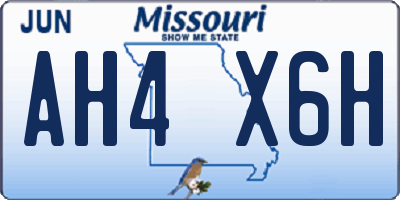 MO license plate AH4X6H