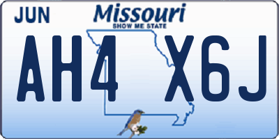 MO license plate AH4X6J