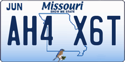 MO license plate AH4X6T