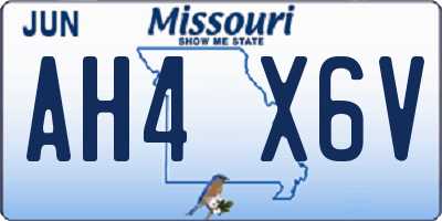 MO license plate AH4X6V