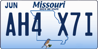 MO license plate AH4X7I