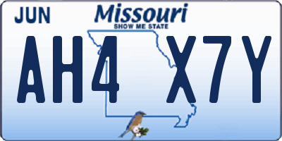 MO license plate AH4X7Y