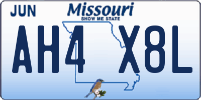 MO license plate AH4X8L