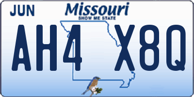 MO license plate AH4X8Q