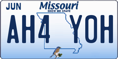 MO license plate AH4Y0H