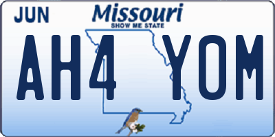 MO license plate AH4Y0M