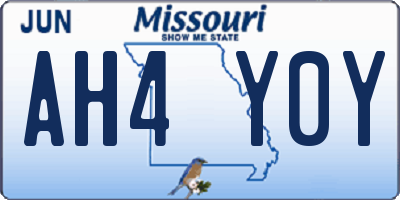 MO license plate AH4Y0Y
