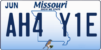 MO license plate AH4Y1E