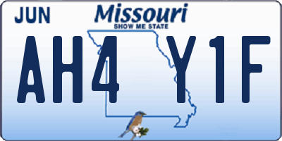 MO license plate AH4Y1F