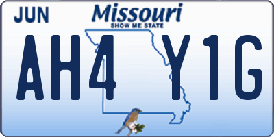 MO license plate AH4Y1G