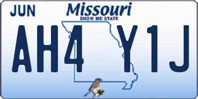 MO license plate AH4Y1J