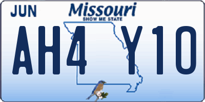 MO license plate AH4Y1O