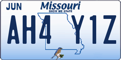 MO license plate AH4Y1Z